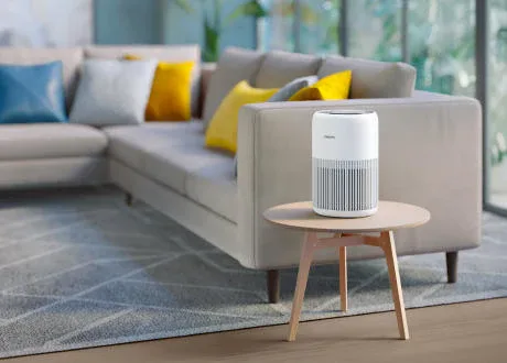 Small footprint that fits beside a sofa