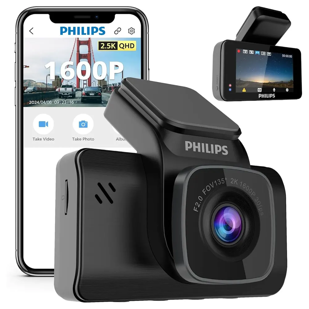 Philips GoSure GS5101 Dash Cam, 2K QHD